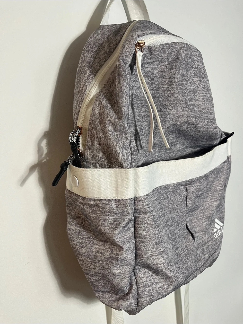 adidas Gray & White Heathered Backpack with Pockets - Picture 4 of 10
